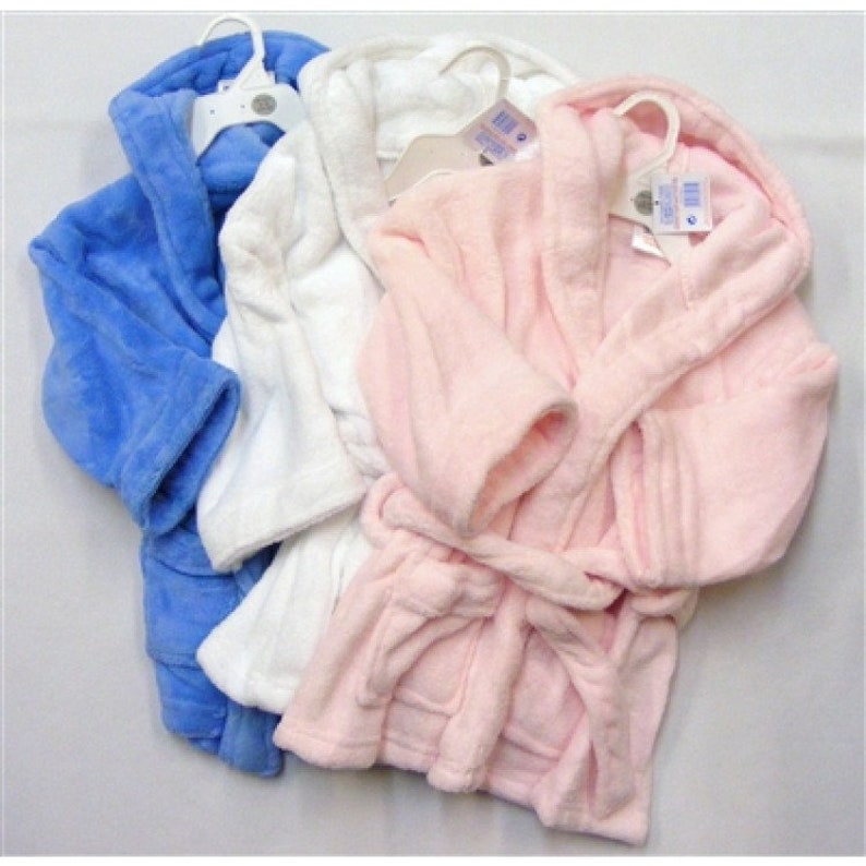 Personalised Bathrobes, Pink or White, 612M to Age 56 Etsy