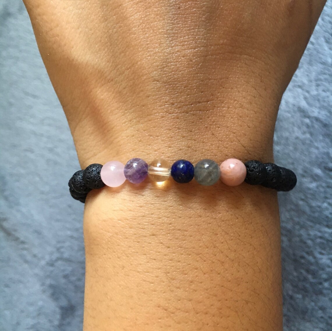 Depression healing bracelet with 6 MM natural crystals Etsy