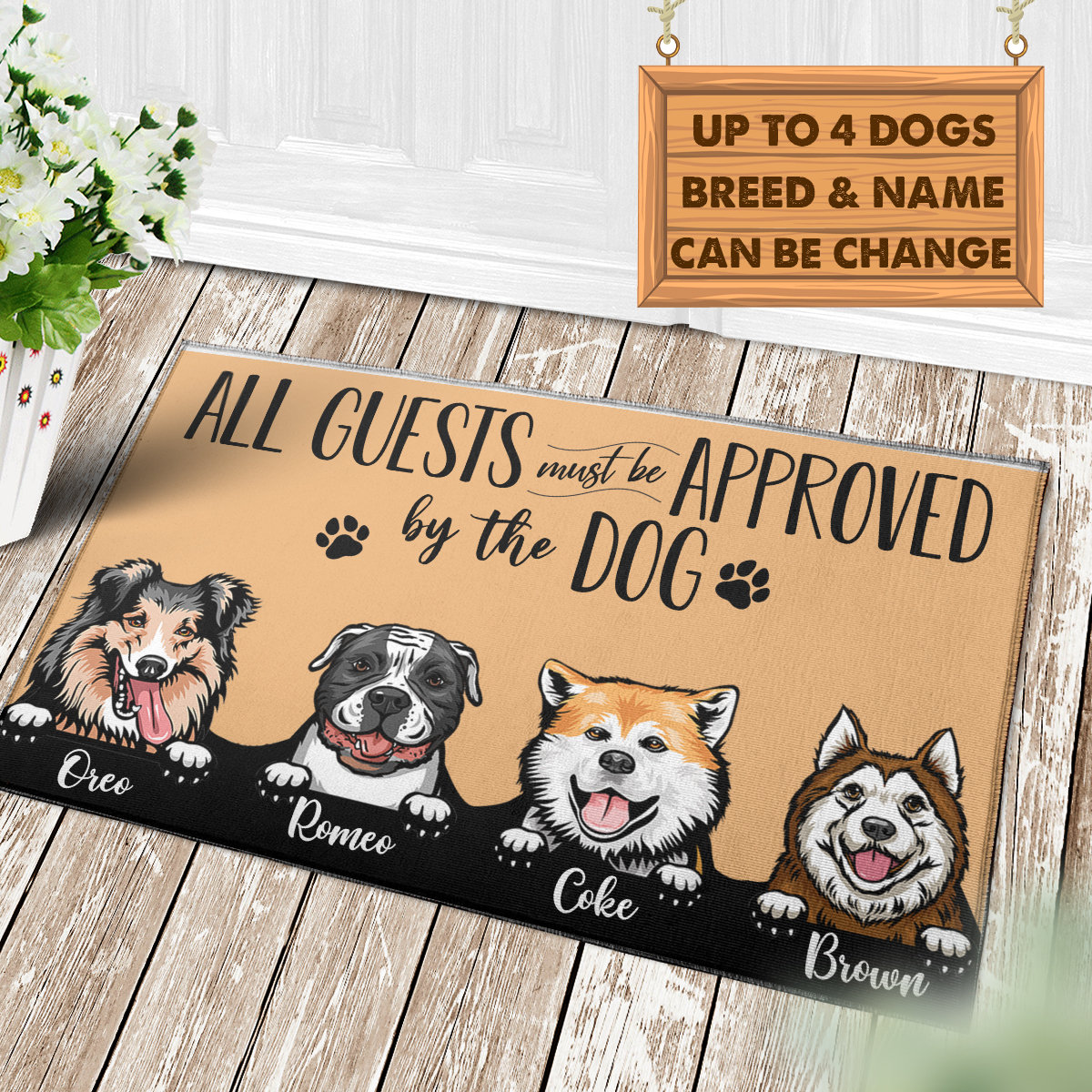 Personalized Dog Door Mat All Guest Must Be Approved by the Etsy