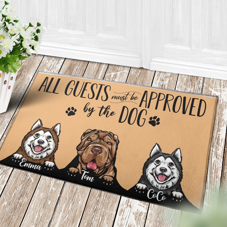 Personalized Dog Door Mat All Guest Must Be Approved by the Etsy