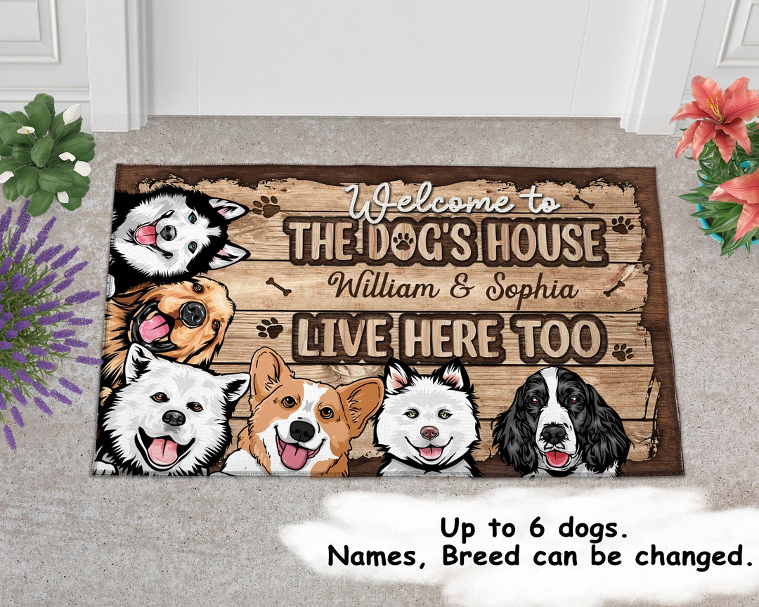 Personalized Dog Door Mat to the Dogs House Home Etsy