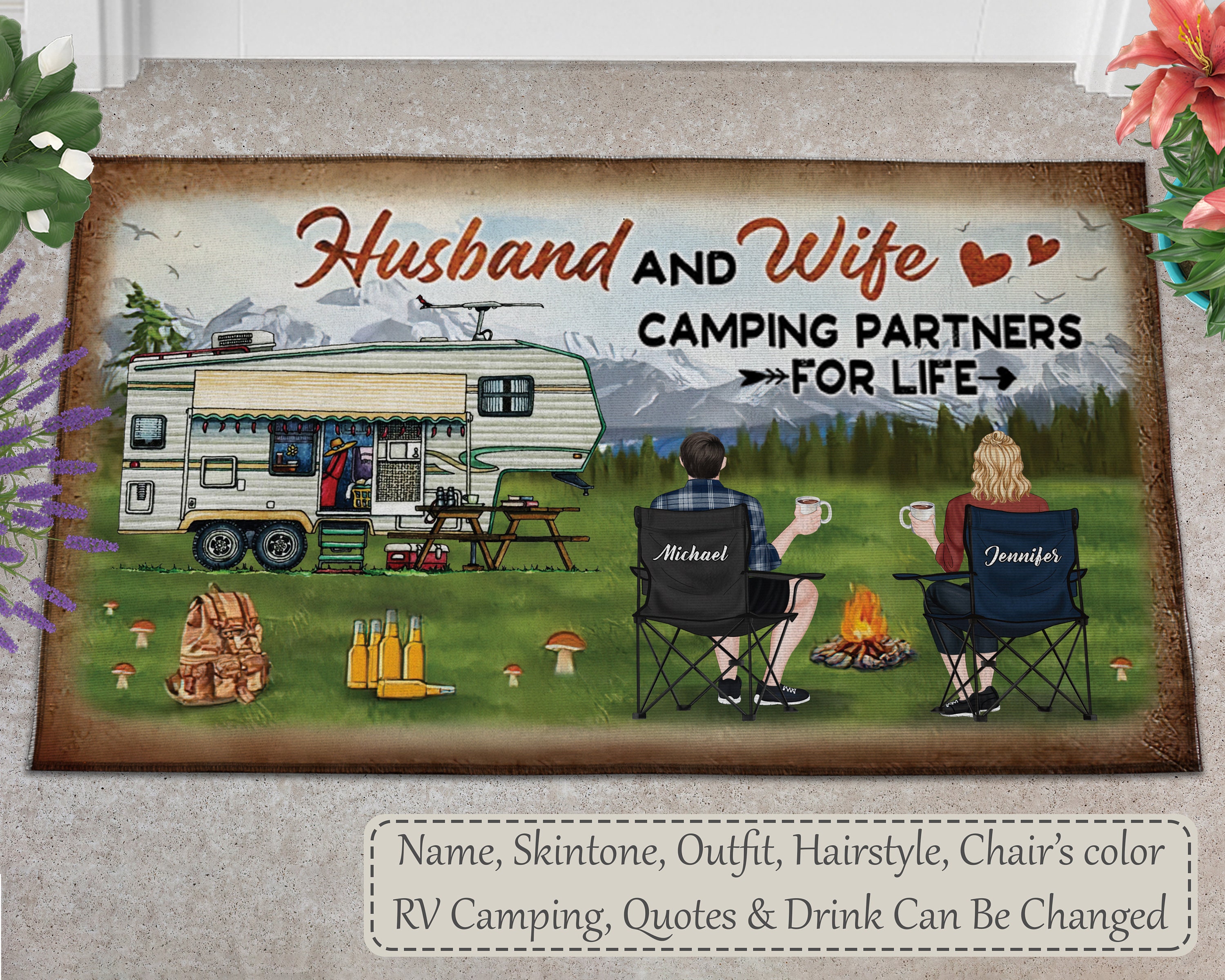 Camping Site Husband and Wife Camping Partners for Life Etsy