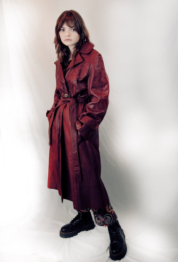 Vintage Leather Leather Trench Coat