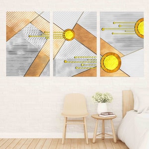 Geometrische Muster Moderne abstrakte Kunst Wandcollage Kit Multi-Panel Leinwand Wandkunst Leinwandmalerei Abstrakte Wandkunst Home