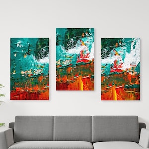 Abstrakte Wandkunst, maritime Kunst, moderne Wandkunst, Leinwand abstrakt, dekoratives Geschenk, druckbare Wandkunst, abstrakte Malerei