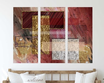 Modern abstract art 3 piece frame canvas Multi panel canvas Wall art Canvas painting Abstract wall art Home wall decor