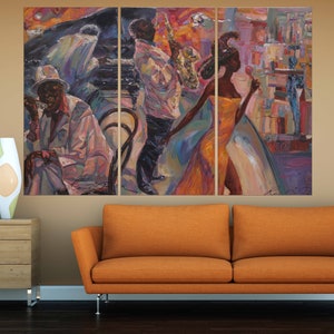 Jazz Canvas Print: African American Music Wall Art, Jazz Club Decor