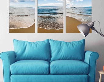 Seascape Canvas Art: Set of 3 Nautical Beach Prints
