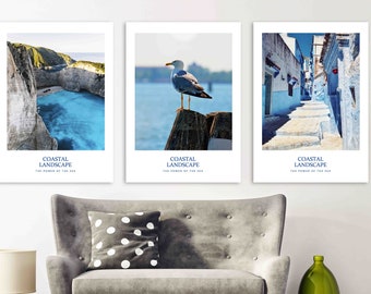 Coastal Canvas Print Set: Modern Seascape Wall Art
