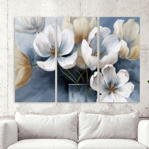 Flowers wall art paintings on canvas, home wall decor, canvas painting farmhouse wall decor 3 piece wall art 4 panel wall art 5 panel canvas