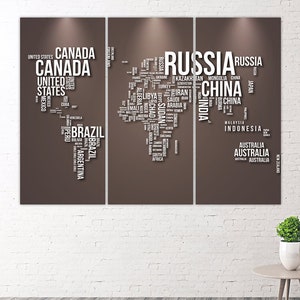 Wereldkaart kunst aan de muur schilderijen op canvas, huiswanddecor, kunst aan de muur met meerdere panelen, wereldkaart muursticker, wereldkaart canvas