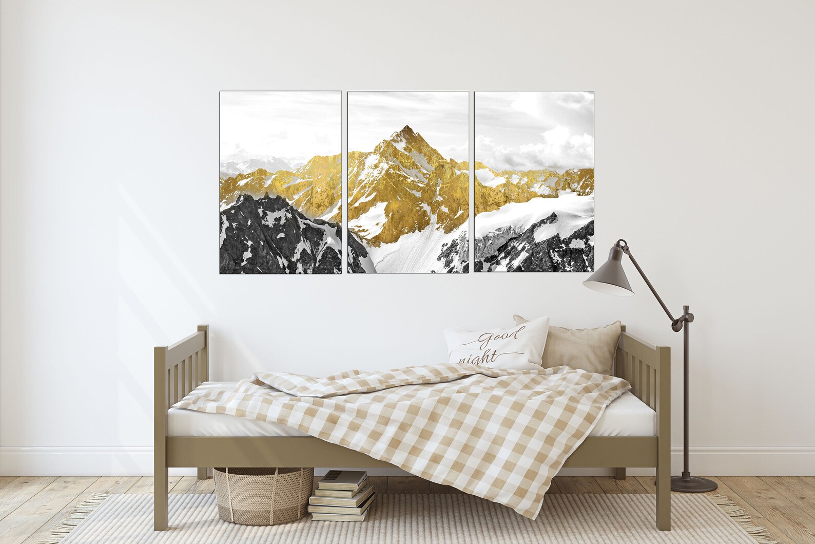 Gold Mountains Wall Art Paintings on Canvas Wall Pictures Etsy