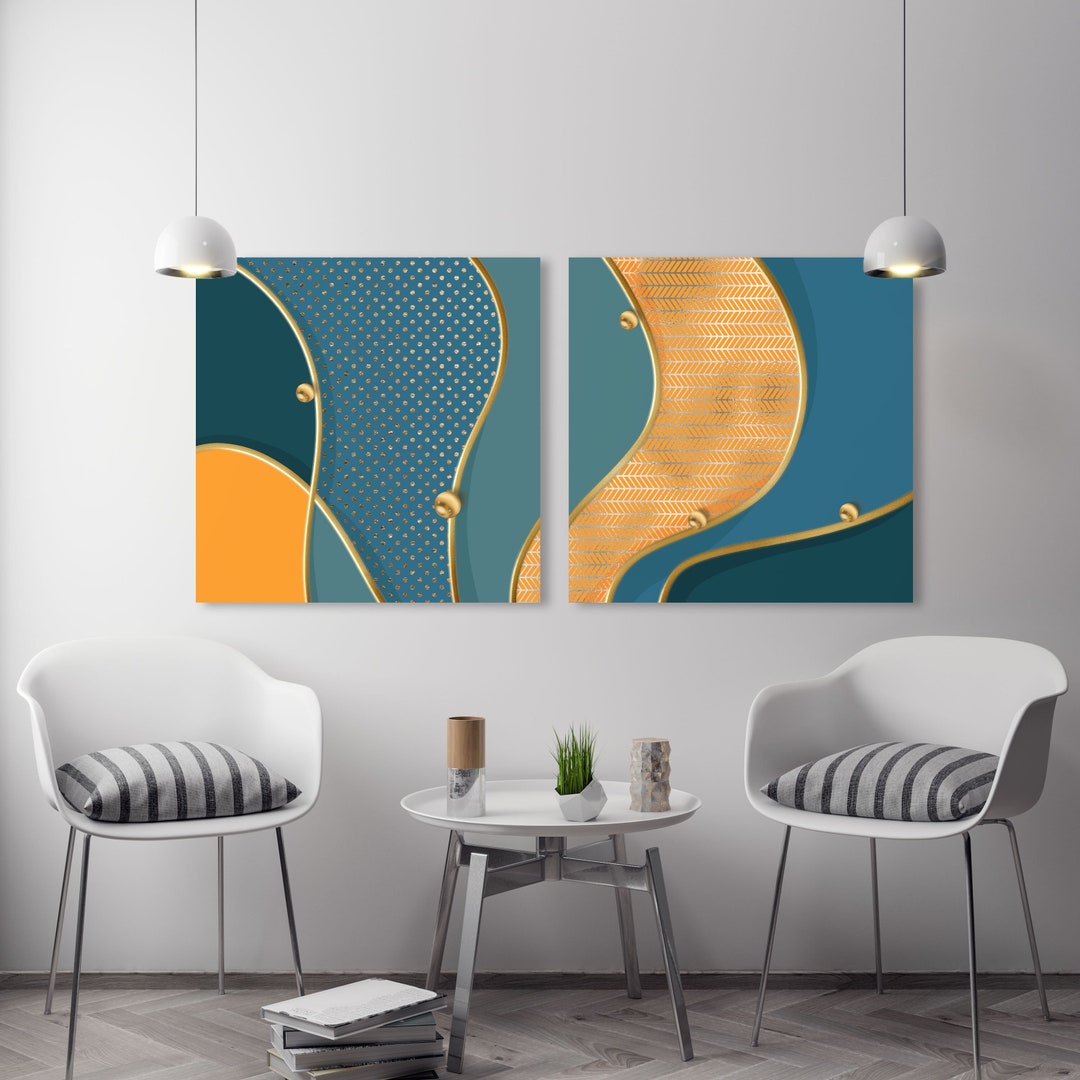 YPY Abstrakte Wandkunst In Orange – 60x90 Cm, Mit Schwarzem L-Rahmen, Moderne Leinwand Für Wohnzimmer & Flur