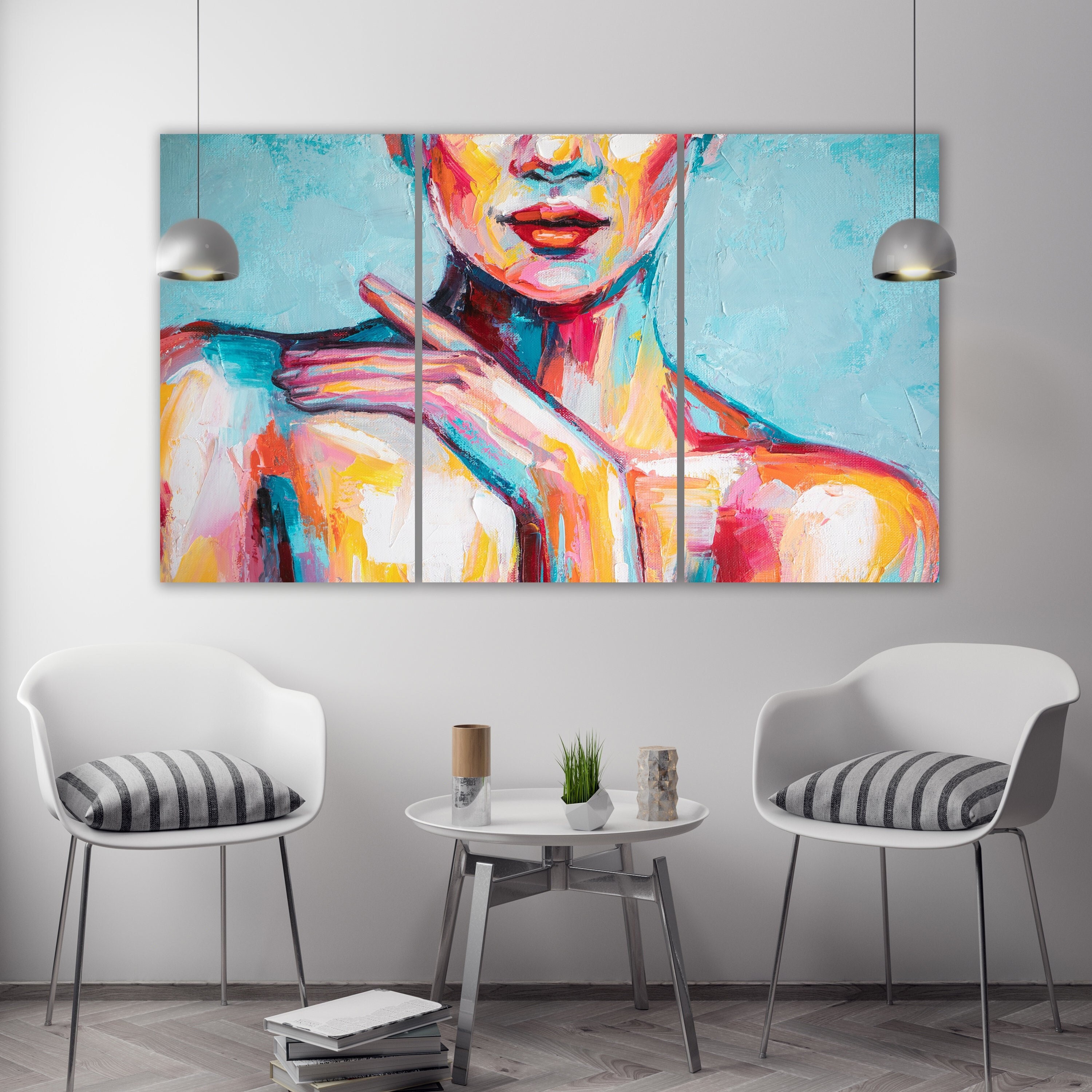 Abstract Woman Oil Painting Print, Sexy Body Canvas Wall Art - Etsy
