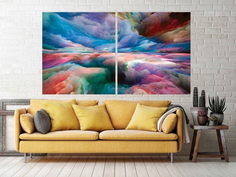 Multi Panel Wall Art Abstract Canvas Trendy Wall Artabstract Etsy