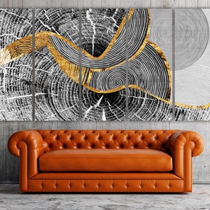 Black and gold abstract wall art Abstract painting Abstract print Abstract canvas Multi panel wall art Housewarming gift