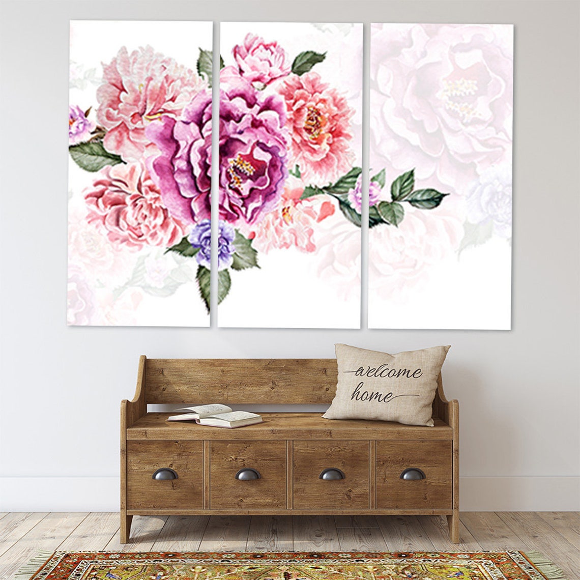 Wall Art Boho Flowers Botanical Paintings Flowers Wall Art - Etsy UK