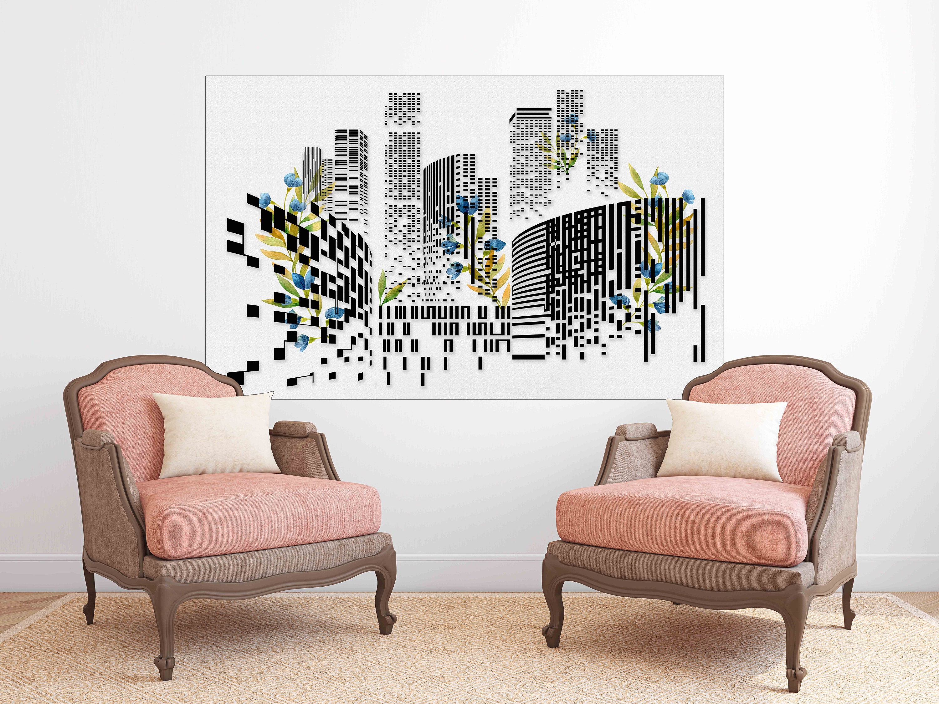 Trendy Wall Art City Wall Art Multi Panel Art Abstract Wall Etsy UK