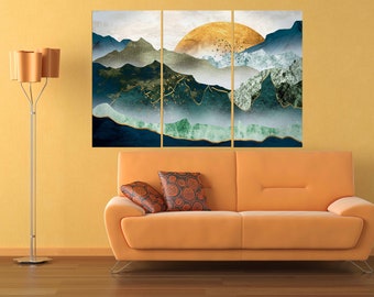 Blue ridge mountains Abstract wall art paintings on canvas Nature wall art Japanese art canvas Mountains wall art Smoky mountains gift