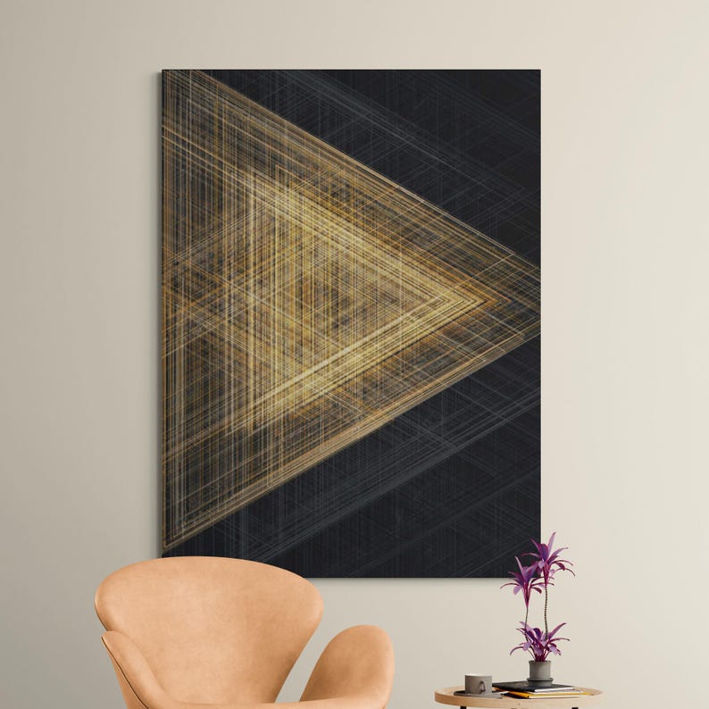 Black and Gold Abstract Canvas Print: Modern Framed Wall Art With ...