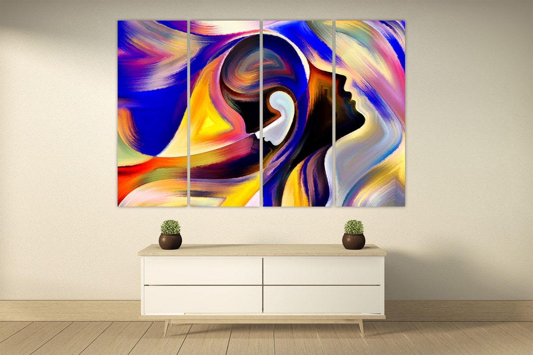 Abstract Wall Art Paintings on Canvas, Abstract Art Print, Multi Panel