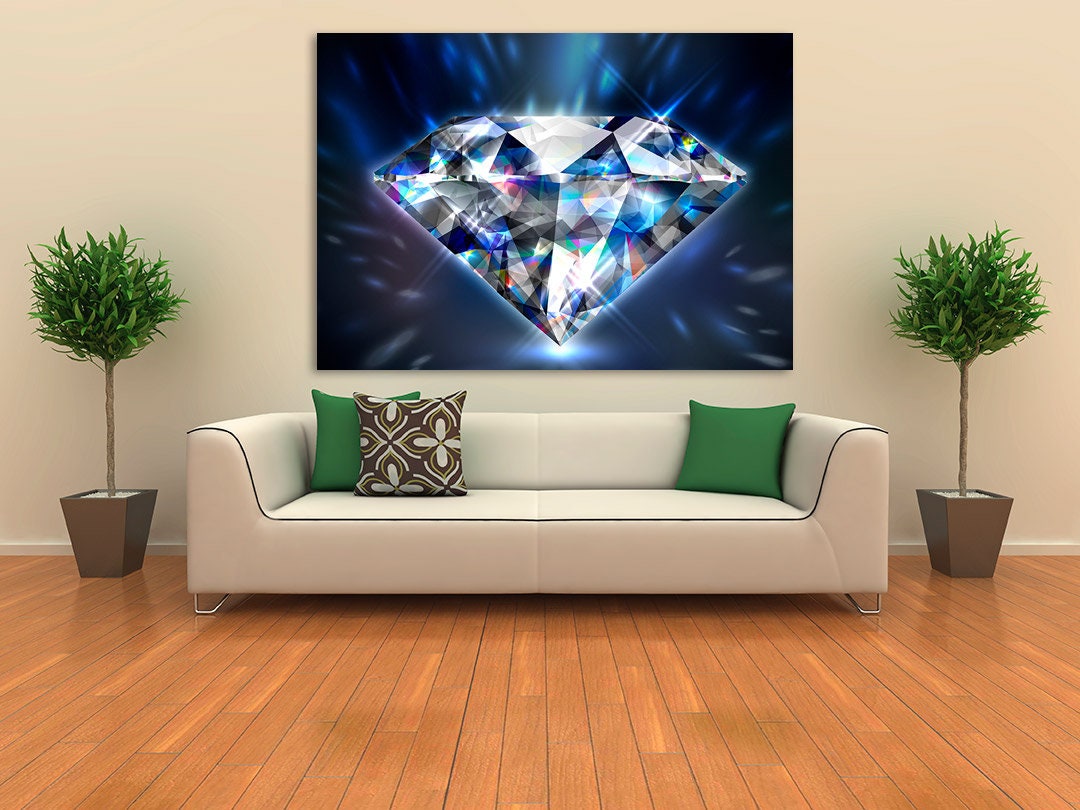 Diamond Wall Art Modern Wall Art Paintings on Canvas Home | Etsy