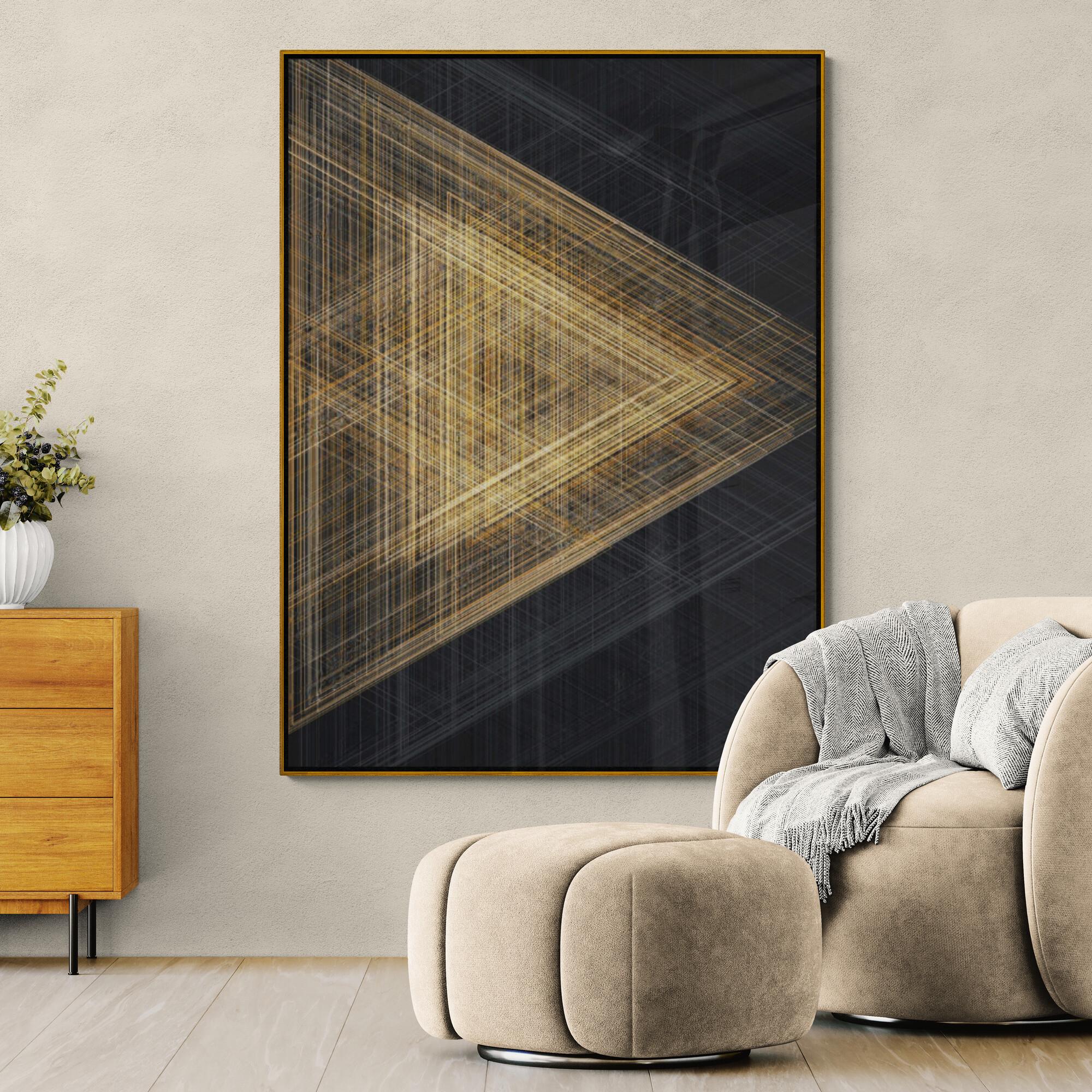 Black and Gold Abstract Canvas Print: Modern Framed Wall Art With ...