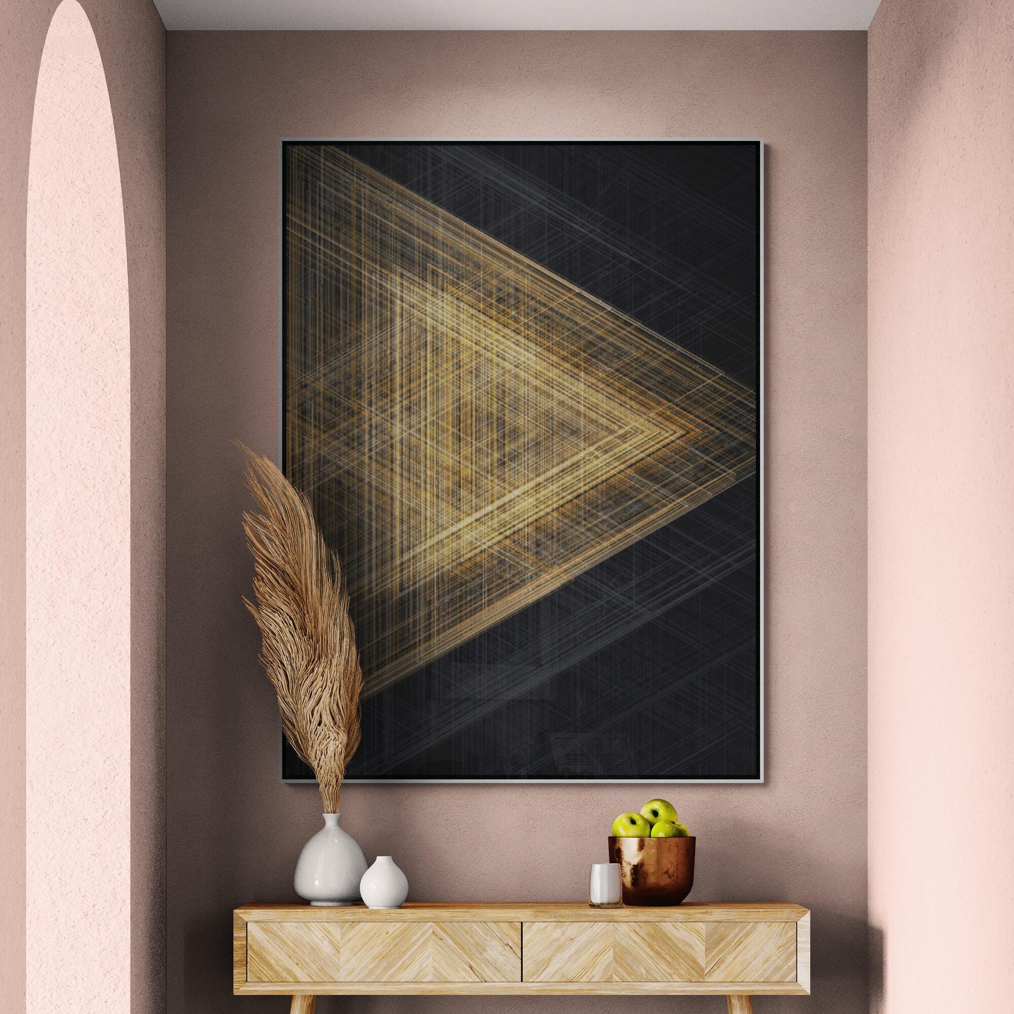 Black and Gold Abstract Canvas Print: Modern Framed Wall Art With ...