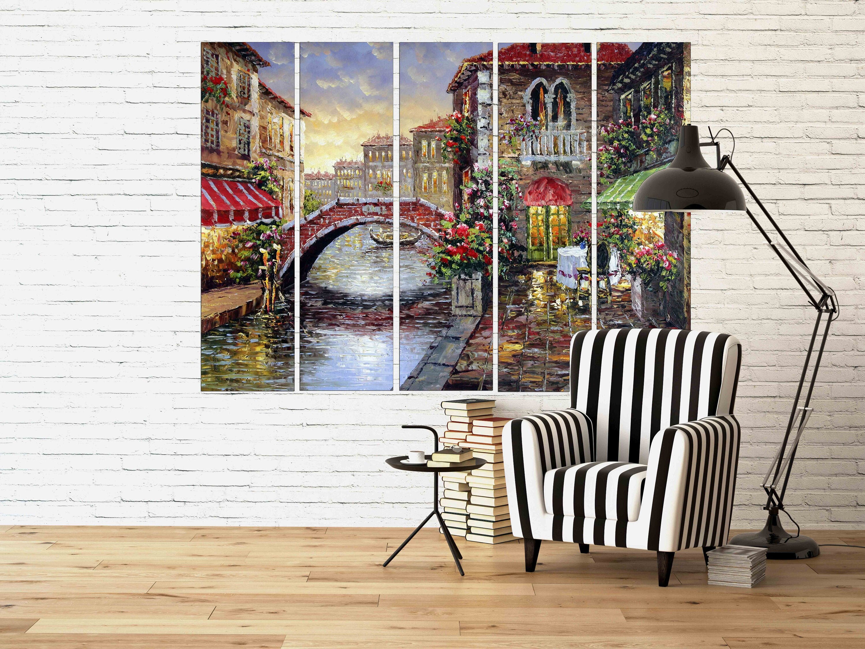 Colorful wall art Vintage wall art paintings on canvas city Etsy