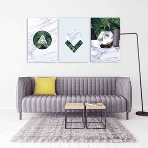 Geometric Wall Art Printable Set of 3 Abstract Wall Art - Etsy