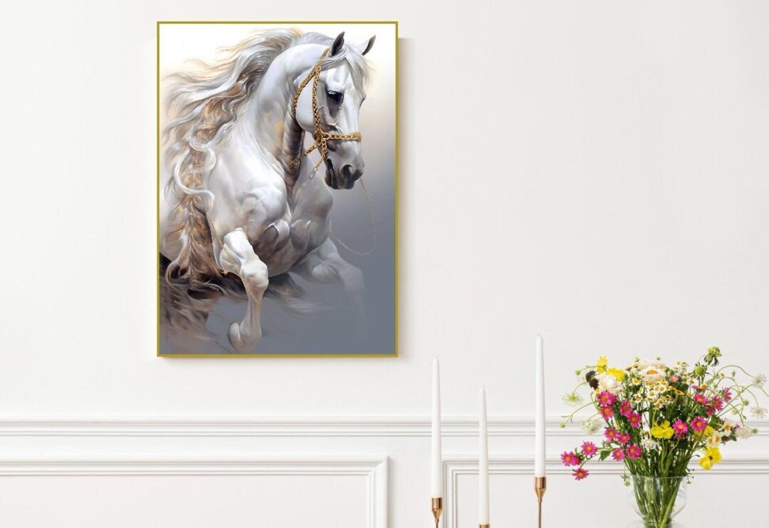 Large Horse Wall Art Framed Animals Canvas Print Floating Etsy