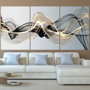 Modern abstract art Black and white art Multi panel canvas room wall decor Abstract wall art Abstract painting Extra large wall art