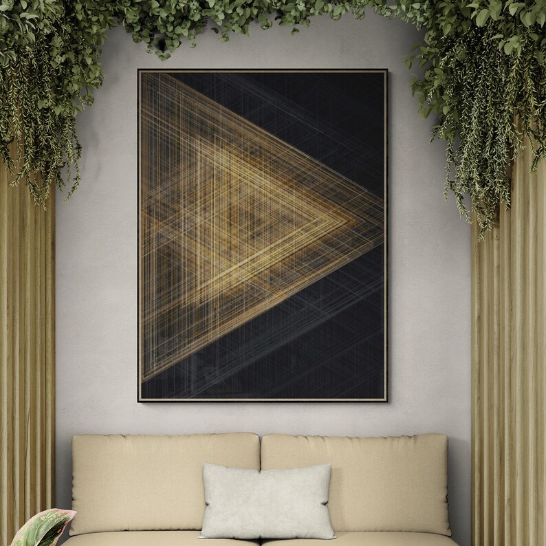 Black and Gold Abstract Canvas Print: Modern Framed Wall Art With ...