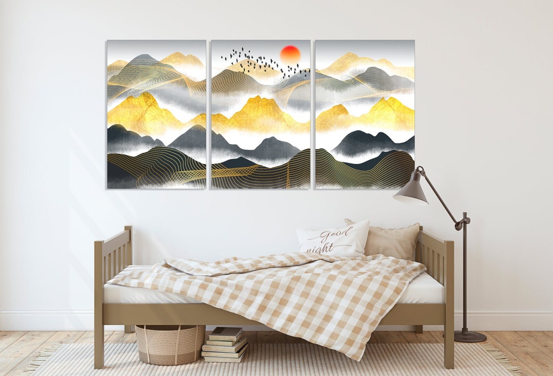 Great Smoky Mountains Wall Art Abstract Canvas Painting Bedroom 3