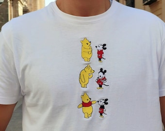 Embroidered Mouse & Bear Unisex Sweatshirt, Cartoons Fashion
