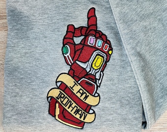 Sudadera bordada de héroe de cómic, diseño unisex de Iron Hand