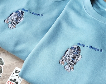 Felpa con cappuccio con grafica Droid ricamata, personaggio del film