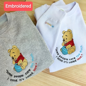 Cartoon Honey LOver Embroidered Unisex Sweatshirt, Embroidered Bear, Lovers Moda Embroidered, Cartoons fashion