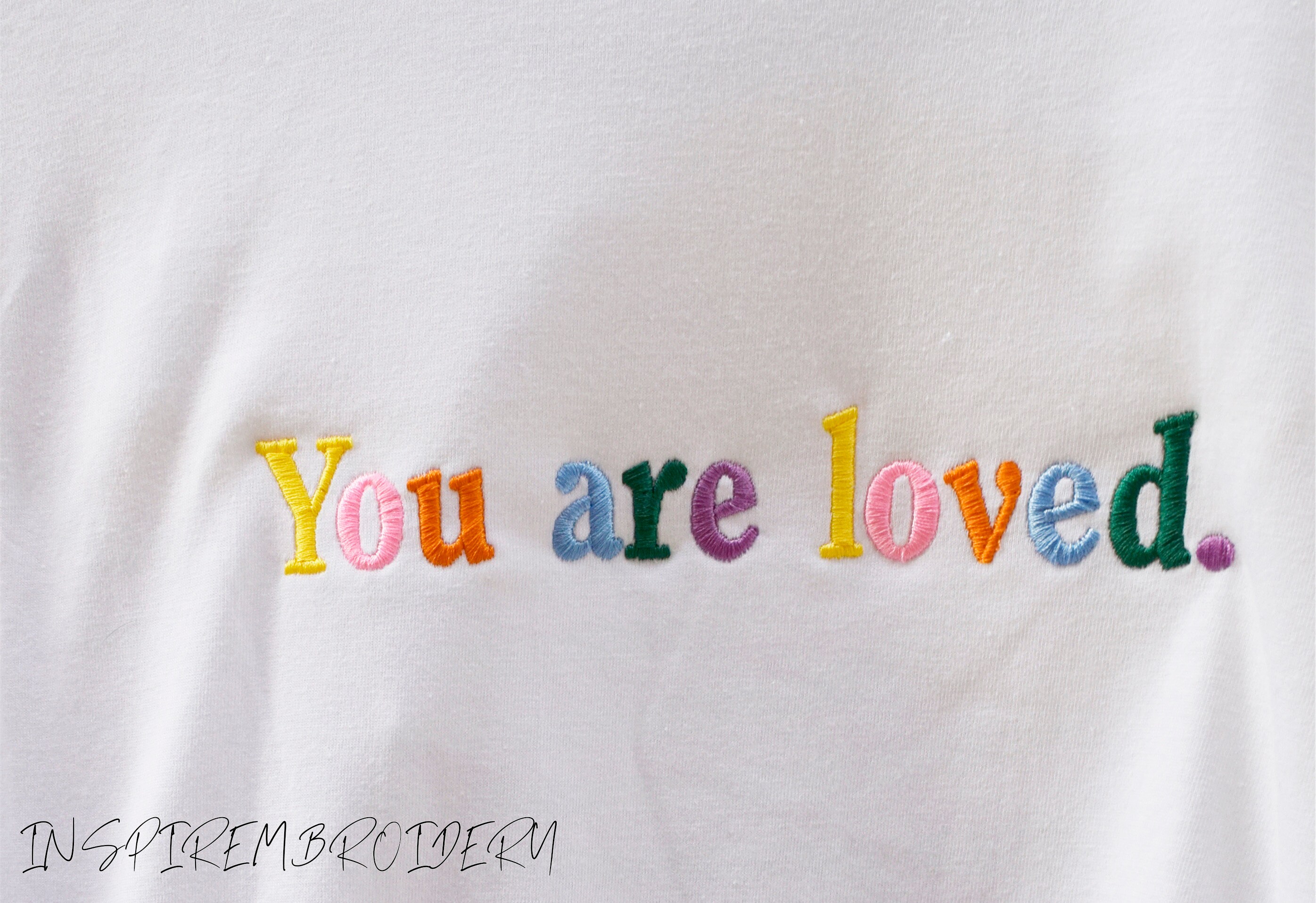 You are loved colorfull embroidered you are loved embroidered Etsy