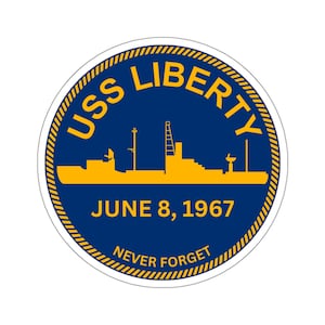 Adesivo USS Liberty Never Forget / Pro Palestina / Sinistra / Contro la guerra / Anarchia / Antifa / Libertà