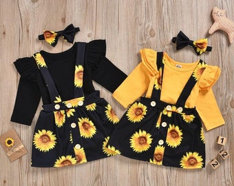 sunflower baby overalls