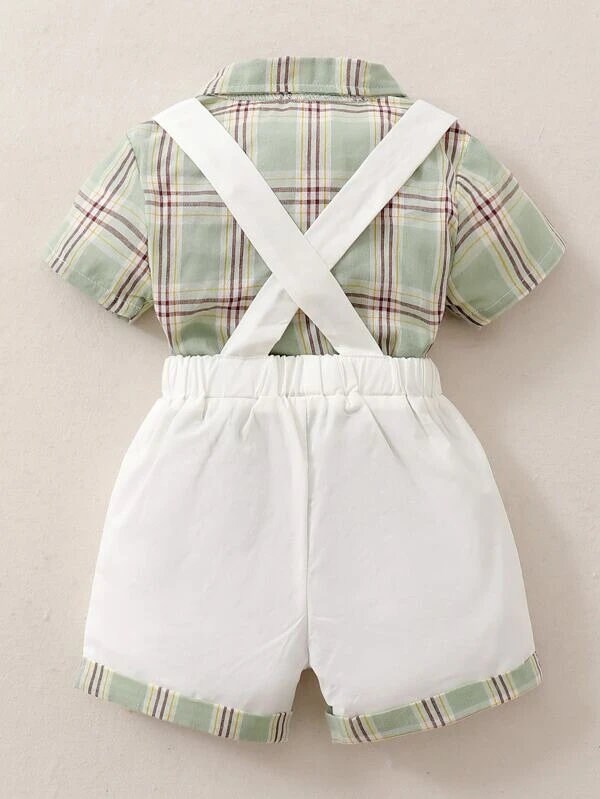 Baby Boy Clothes Baby Boy Plaid Shirt & Overalls Set Etsy