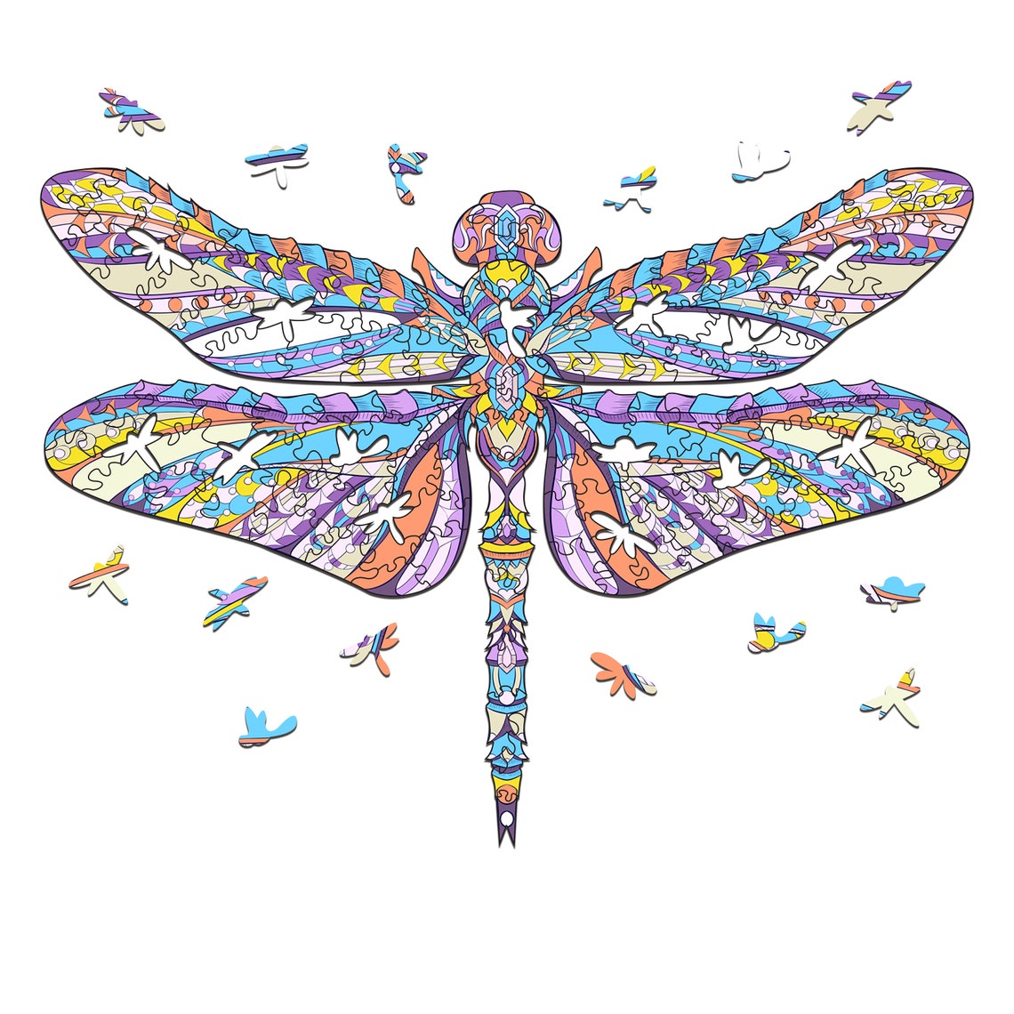 Dragonfly Jigsaw Puzzle Wooden Jigsaw Puzzle Animals Puzzle Etsy