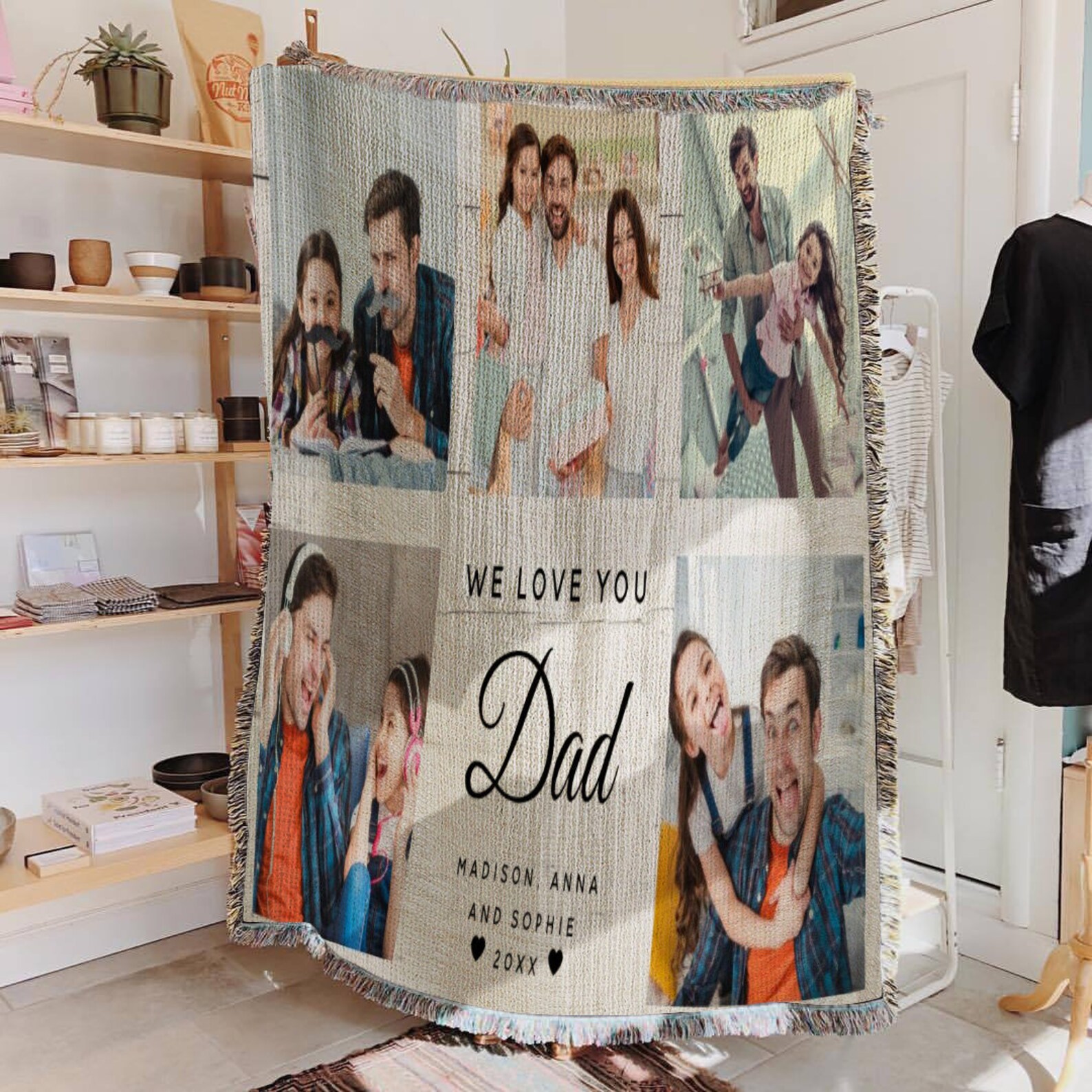 Custom Blanket With Pictures Blanket We Love You Blanket Etsy