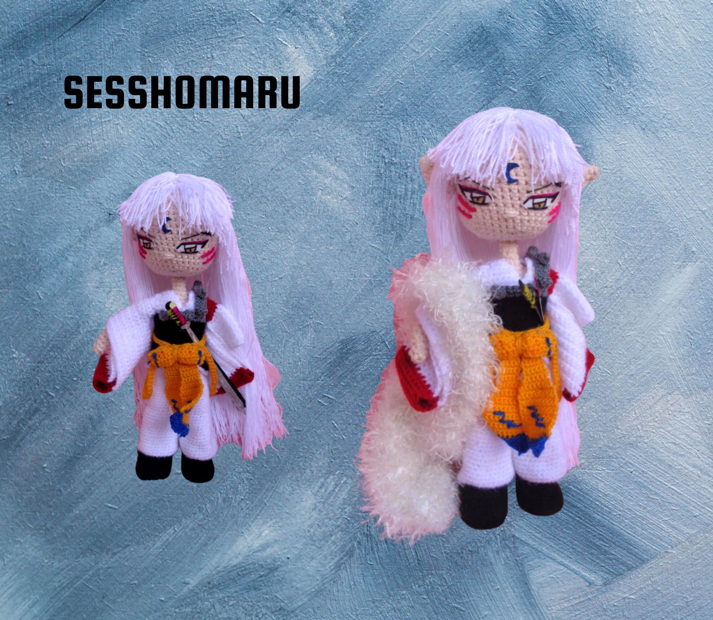Inuyasha Crochet Doll Inuyasha Character Inuyahsa Doll Etsy
