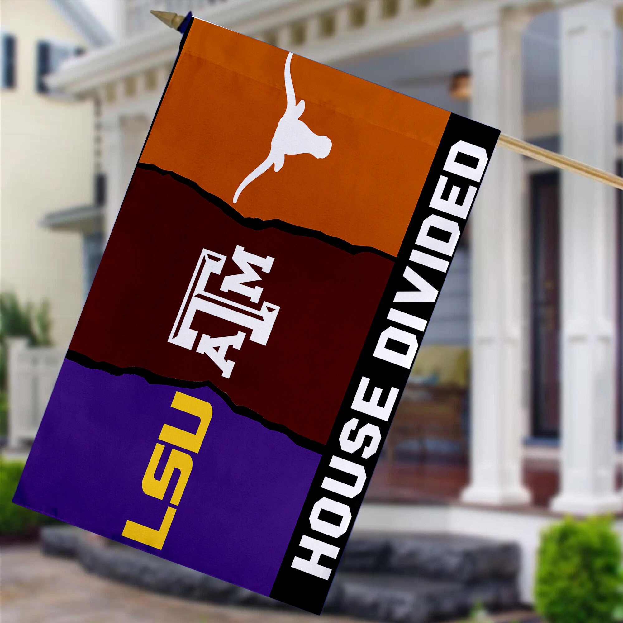 Personalized 4 House Divided Flag Make Your Own Custom House Etsy