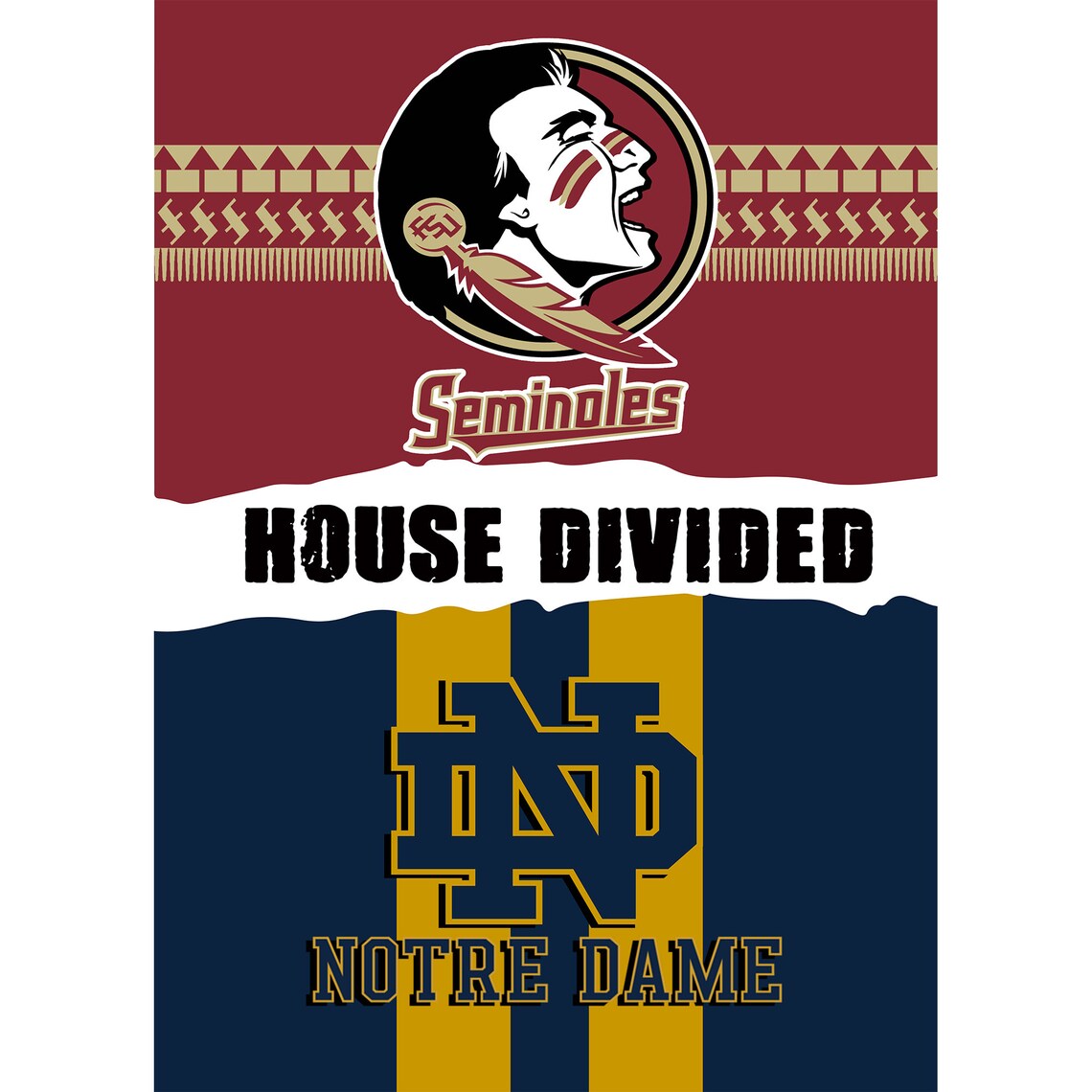 House Divided Garden Flag House divided Sign NFL Customized Etsy