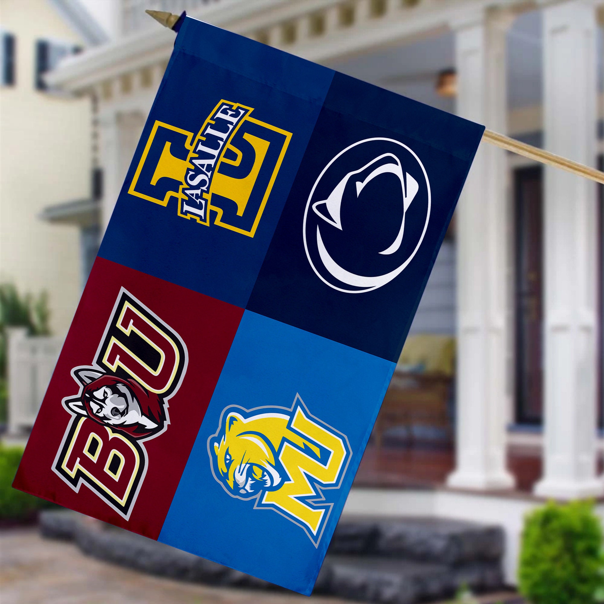 Personalized 4 House Divided Flag Make Your Own Custom House Etsy