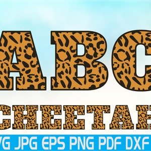 Leopard Letters Svg Letters and Numbers Svg Cut FIle Commercial Use Leopard Alphabet Svg Cheetah Alphabet Svg Vector Font Instant Download