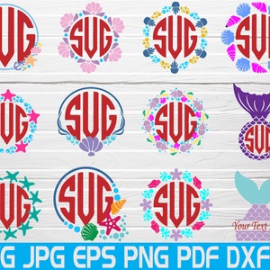 Seashell Monogram Svg Seashell Svg Beach Svg Monogram Svg Mermaid Svg Files For Cricut Monogram Frame Svg Summer Svg Instant Download